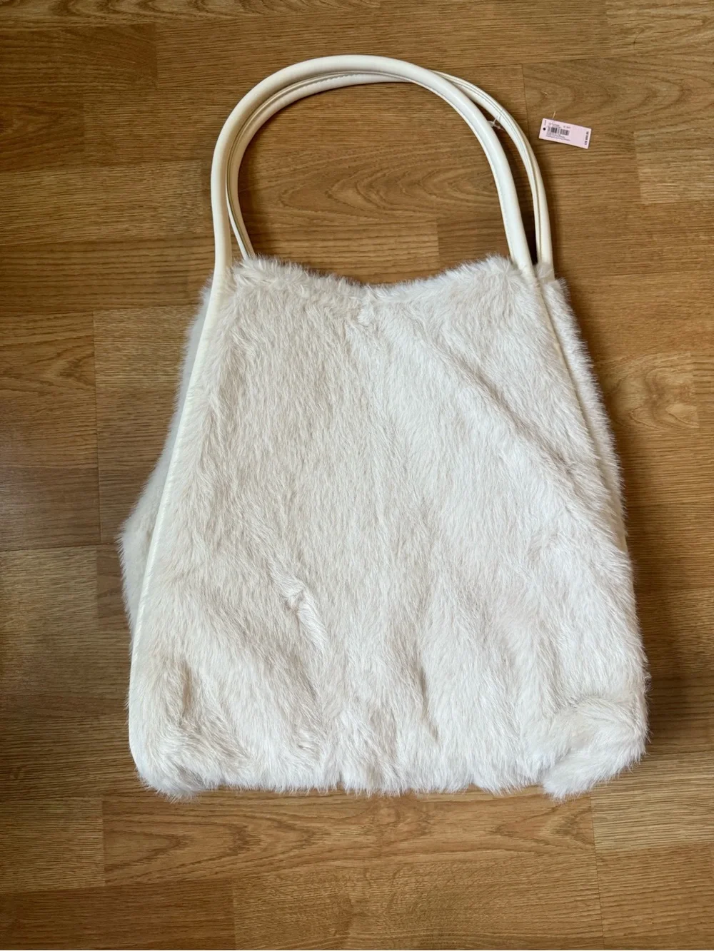 Victoria's Secret Plush Faux-Fur Tote in Cream